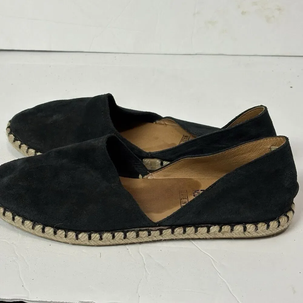 Miz Mooz Suede Espadrille Flats Carmena Black Size Eu 41 / US 10